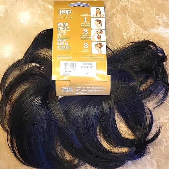Tru2Life Wrap Party Ebony Black Pop-On Hair Piece - Picture 3 of 5